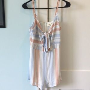 Victoria + Sophia striped Romper